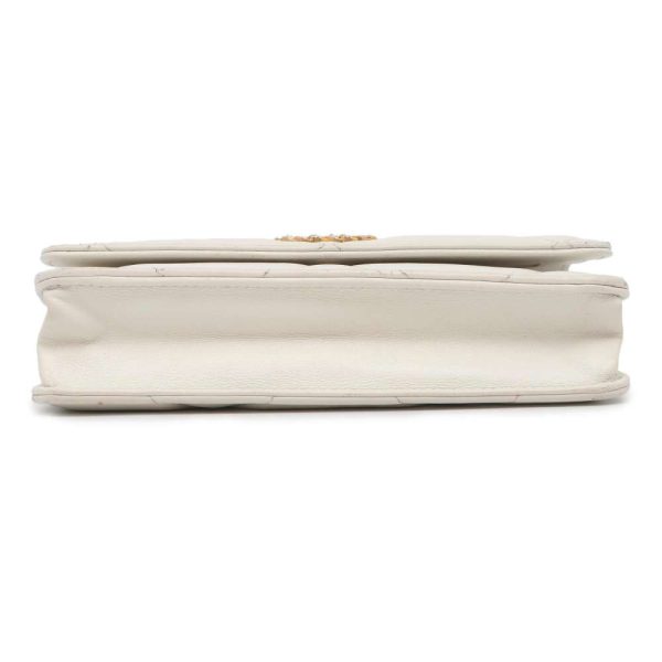 9683884 03 CHANEL 19 Coco Mark Matelasse Lambskin Chain Wallet White