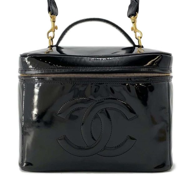 9683921 01 Chanel Handbag Vanity Patent Black