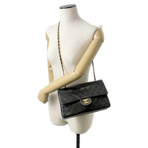 9683983 05 CHANEL Matelasse 25 Coco Mark Lambskin Shoulder Bag Black