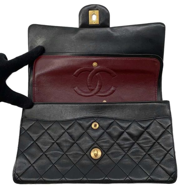 9683983 06 CHANEL Matelasse 25 Coco Mark Lambskin Shoulder Bag Black