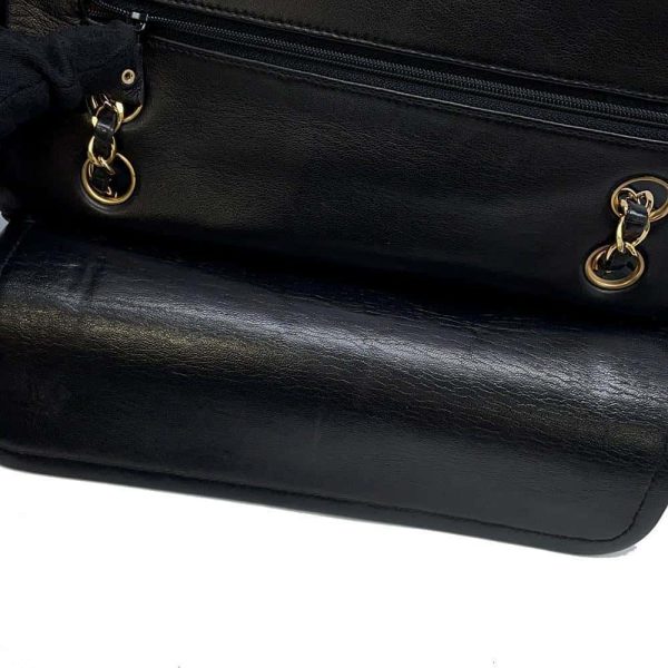 9683983 09 CHANEL 25 Matelasse Lambskin Double Chain Shoulder Bag Black