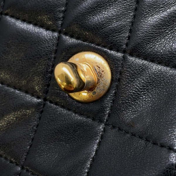 9683983 10 CHANEL Matelasse 25 Coco Mark Lambskin Shoulder Bag Black