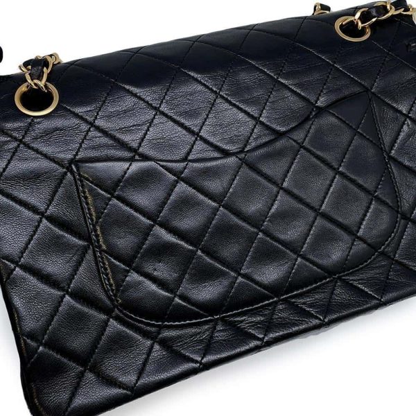 9683983 12 CHANEL Matelasse 25 Coco Mark Lambskin Shoulder Bag Black