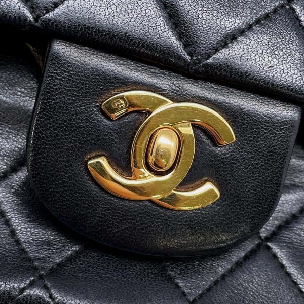 9683983 13 CHANEL Matelasse 25 Coco Mark Lambskin Shoulder Bag Black