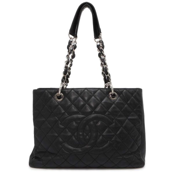 9684058 01 CHANEL GST Tote Bag Caviar Skin Black