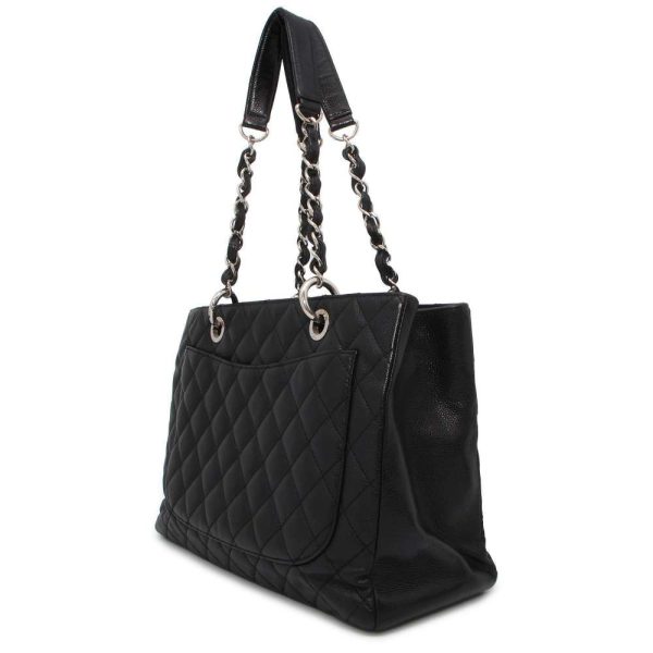 9684058 02 CHANEL GST Tote Bag Caviar Skin Black