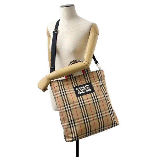 9684355 04 Burberry Check Nylon 2way Shoulder Bag