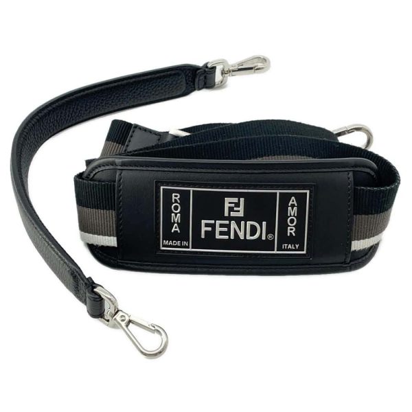 9684393 14 Fendi Zucca Nylon Shoulder Bag 2way Black