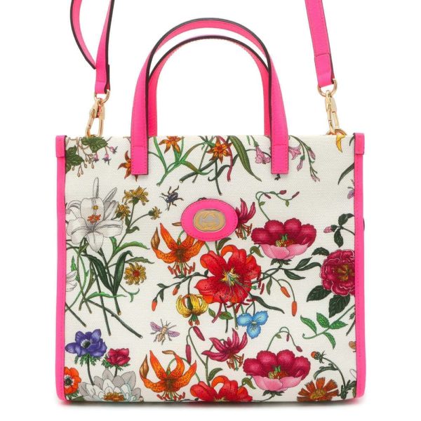 9684454 01 Gucci Flora 2way Shoulder Bag Flower White