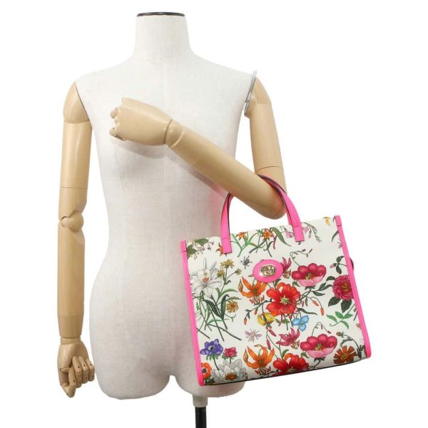 9684454 05 Gucci Flora 2way Shoulder Bag Flower White