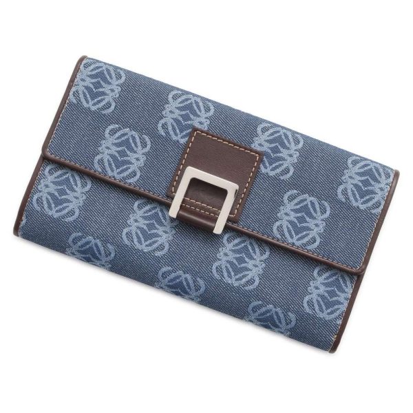 9684720 01 LOEWE Anagram Denim Long Wallet