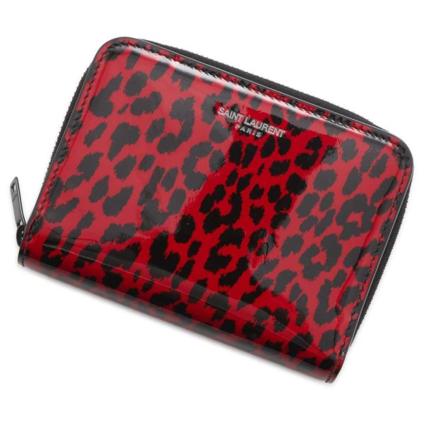 9684935 01 Saint Laurent Paris Leopard Patent Wallet Leopard Black