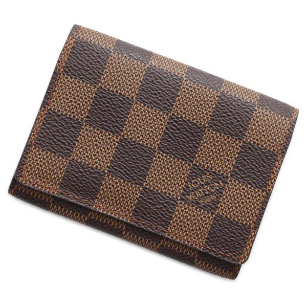 9685192 01 Louis Vuitton Envelope Carte de Visite Card Case Damier Ebene Brown