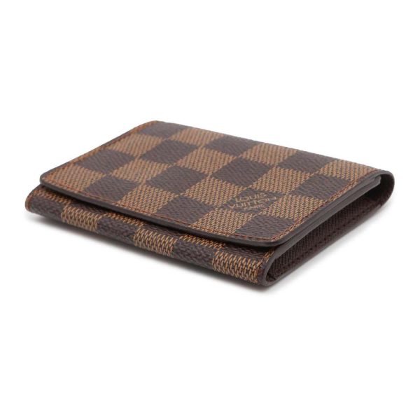 9685192 02 Louis Vuitton Envelope Carte de Visite Card Case Damier Ebene Brown