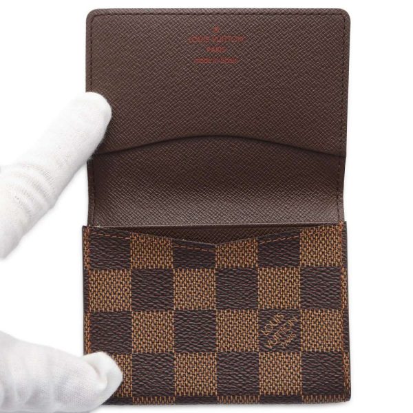 9685192 04 Louis Vuitton Envelope Carte de Visite Card Case Damier Ebene Brown