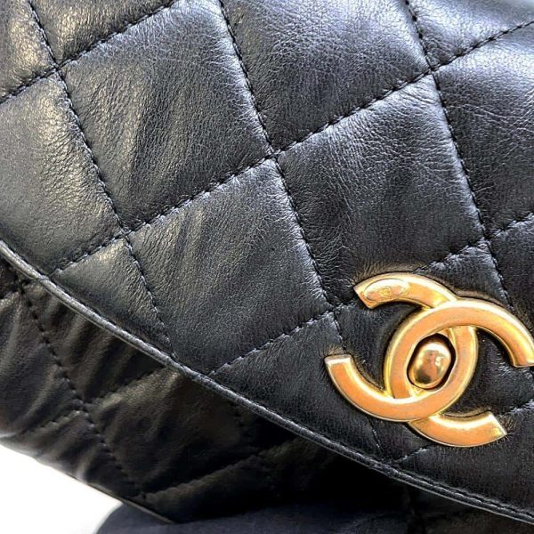 9685413 13 CHANEL Matelasse Top Handle 2way Chain Shoulder Bag Lambskin Black