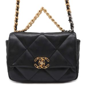 9685482 01 Chanel Matelasse Coco Mark Double Chain Lambskin Navy