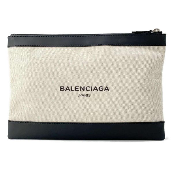 9685802 01 Balenciaga Blue Clip M Clutch Bag Beige Black