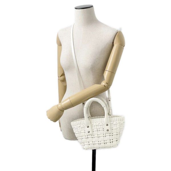 9685833 04 Balenciaga Bistro XXS Shoulder Bag White