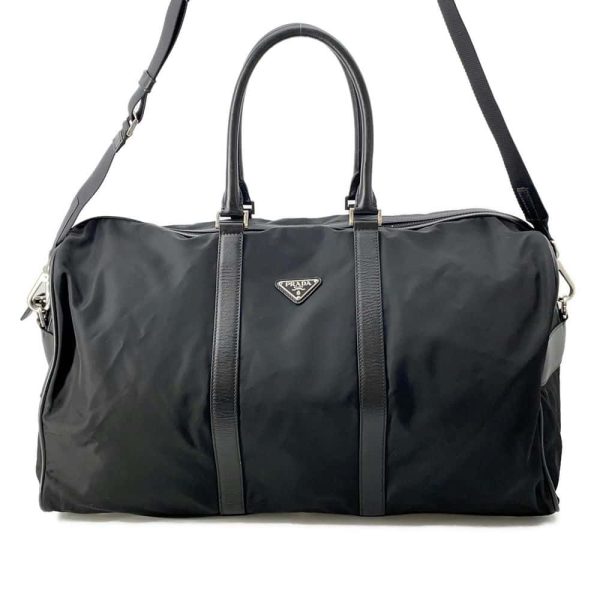 9685864 01 Prada Nylon 2way Bag Black