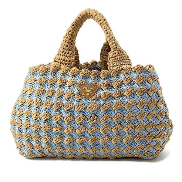 9685871 01 Prada Canapa Raffia Tote Bag