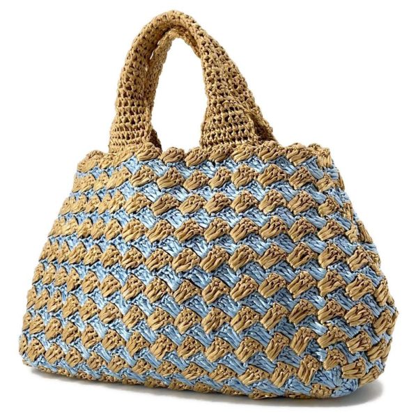 9685871 02 Prada Canapa Raffia Tote Bag