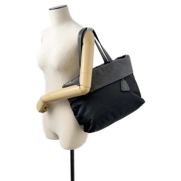 9685901 04 Prada Nylon Tote Bag Black