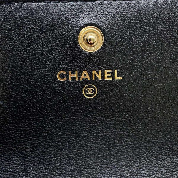 9686632 14 CHANEL Fake Pearl Matelasse Coco Mark Lambskin Shoulder Bag Black