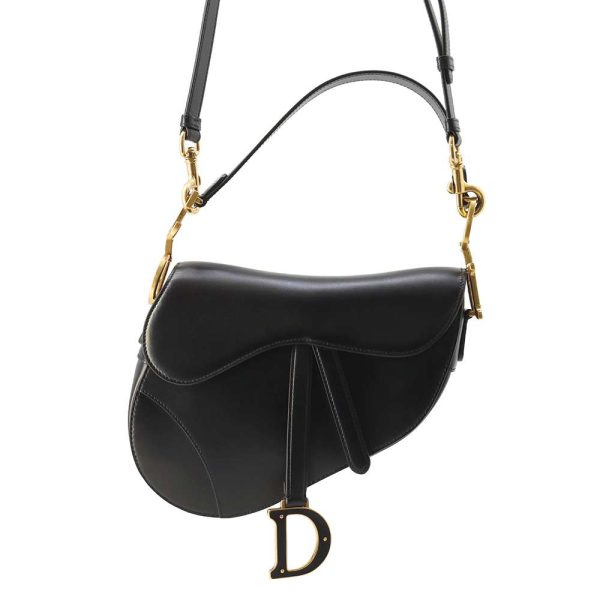 9687141 01 Christian Dior Saddle Shoulder Bag Black