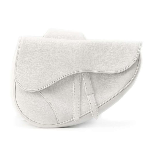 9687172 01 Christian Dior Saddle Body Bag White