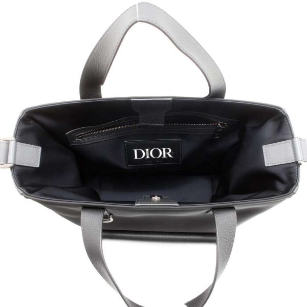 9687394 06 Christian Dior Sakai Nylon Saddle 2way Tote Black