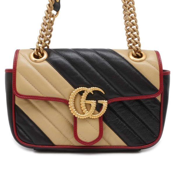 9687523 01 Gucci GG Marmont Mini Shoulder Bag Black