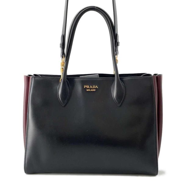 9687578 01 Prada Tote Bibliothake 2WAY Shoulder Bag Black