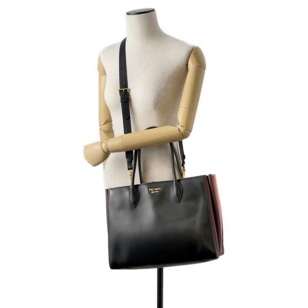 9687578 05 Prada Tote Bibliothake 2WAY Shoulder Bag Black