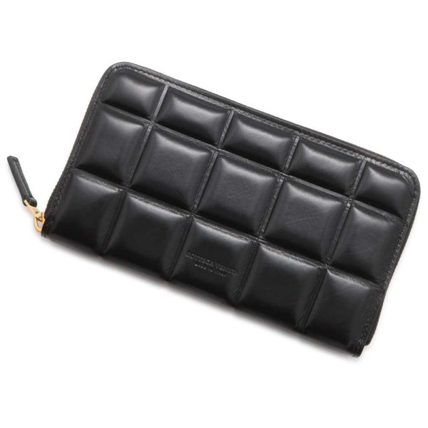 9687646 01 Bottega Veneta Padded Paper Long Wallet Black