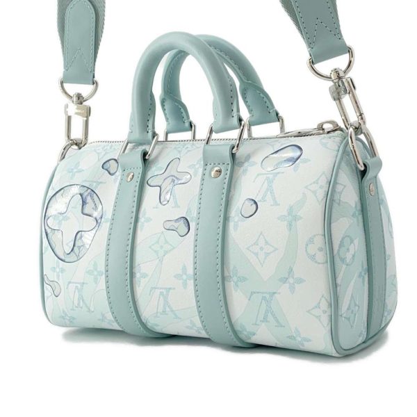 9688155 02 Louis Vuitton Keepall Bandouliere 25 Handbag Monogram Aqua Garden