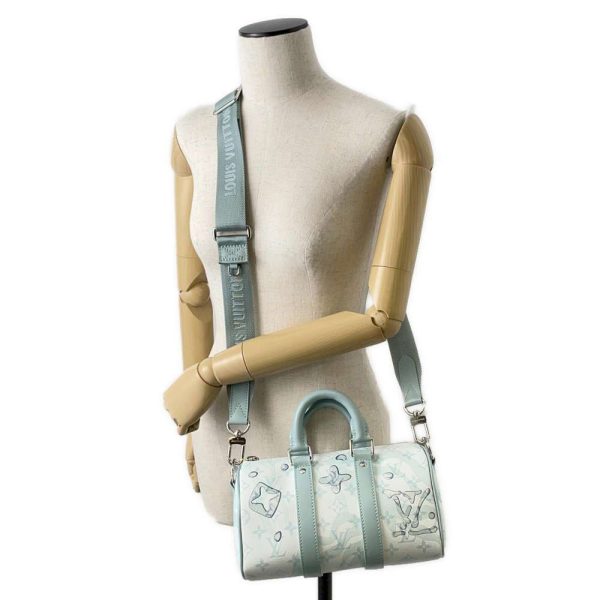 9688155 05 Louis Vuitton Keepall Bandouliere 25 Handbag Monogram Aqua Garden