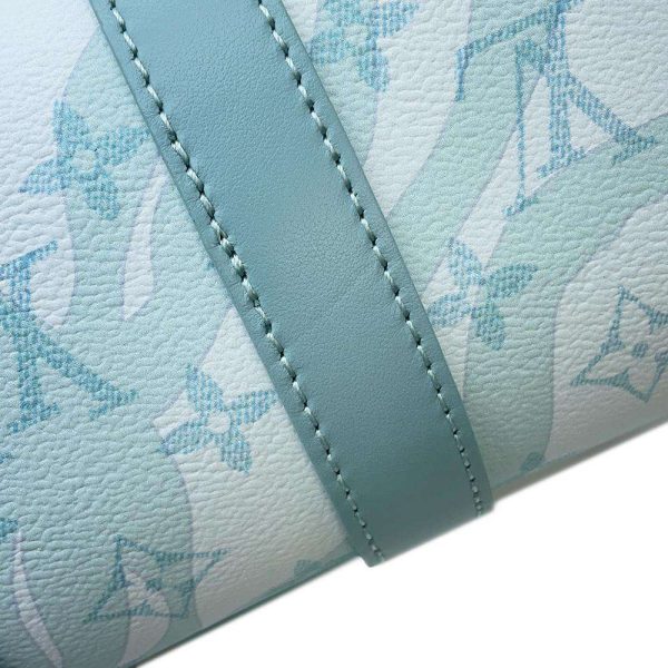 9688155 08 Louis Vuitton Keepall Bandouliere 25 Handbag Monogram Aqua Garden