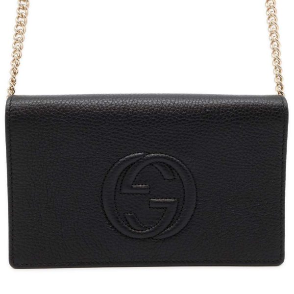 9691049 01 Gucci Interlocking G Soho Chain Wallet Black