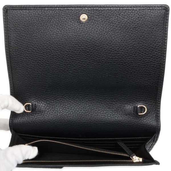 9691049 06 Gucci Interlocking G Soho Chain Wallet Black