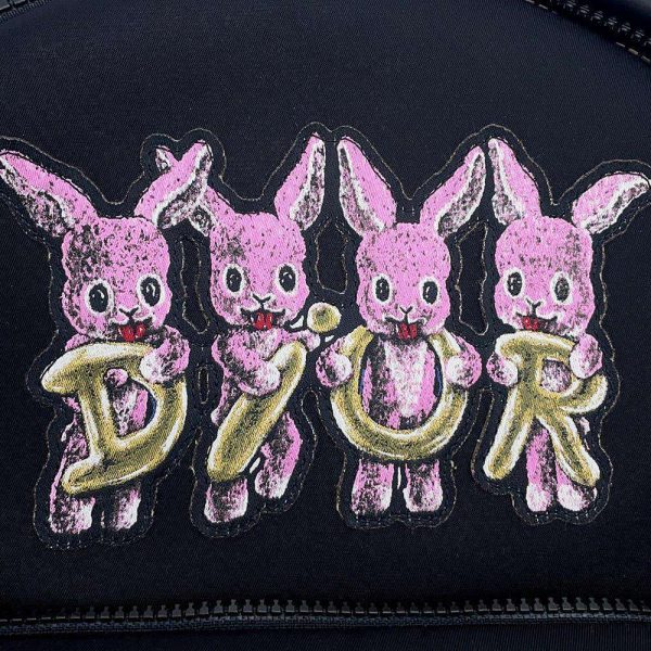 9691735 10 Christian Dior Rabbit Nylon Backpack Black