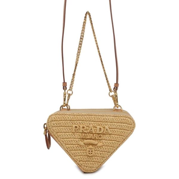 9692183 01 Prada Crochet Mini Pouch Shoulder Bag Raffia