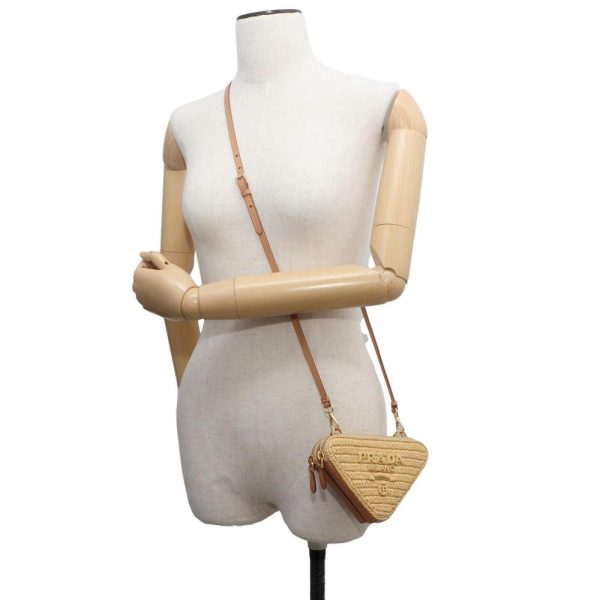 9692183 05 Prada Crochet Mini Pouch Shoulder Bag Raffia