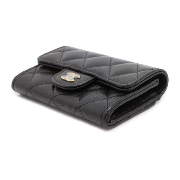 9692961 02 CHANEL Matelasse Caviar Skin Coin Case Black