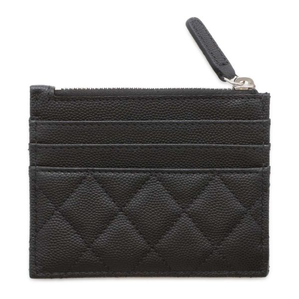 9692992 03 CHANEL Coco Mark Matelasse Caviar Skin Coin Case Black