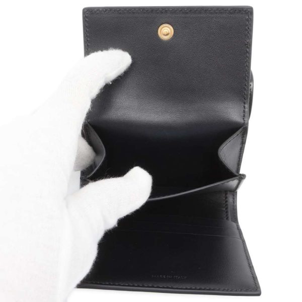 9694743 07 Celine Triomphe Small Flap Wallet Black