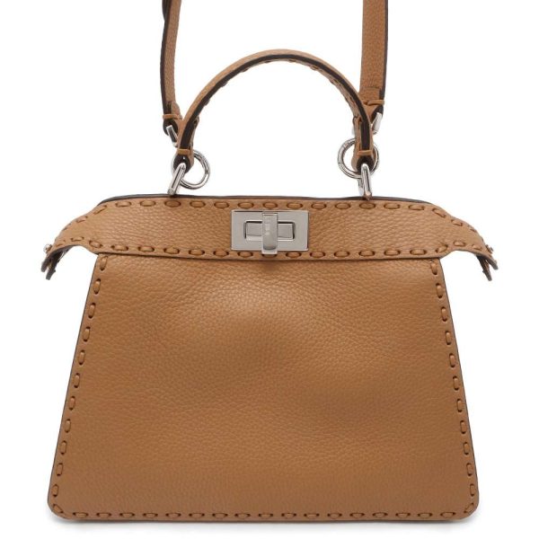 9695474 01 Fendi Selleria Peekaboo Isee You Small 2way Shoulder Bag Tan