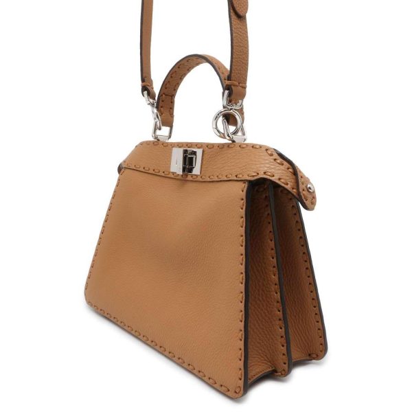 9695474 02 Fendi Selleria Peekaboo Isee You Small 2way Shoulder Bag Tan