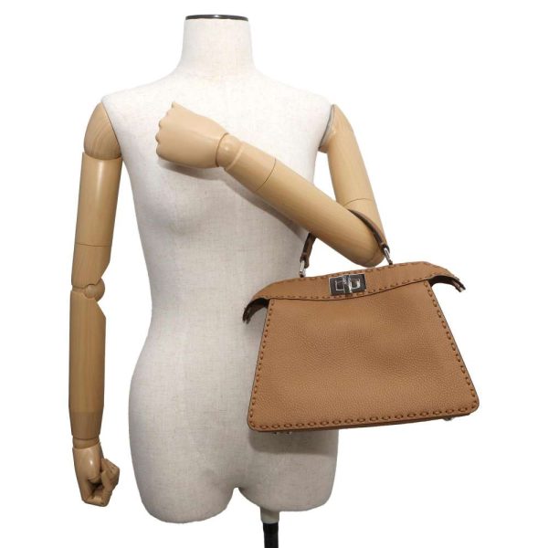 9695474 05 Fendi Selleria Peekaboo Isee You Small 2way Shoulder Bag Tan