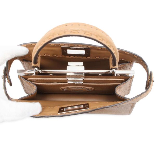 9695474 06 Fendi Selleria Peekaboo Isee You Small 2way Shoulder Bag Tan